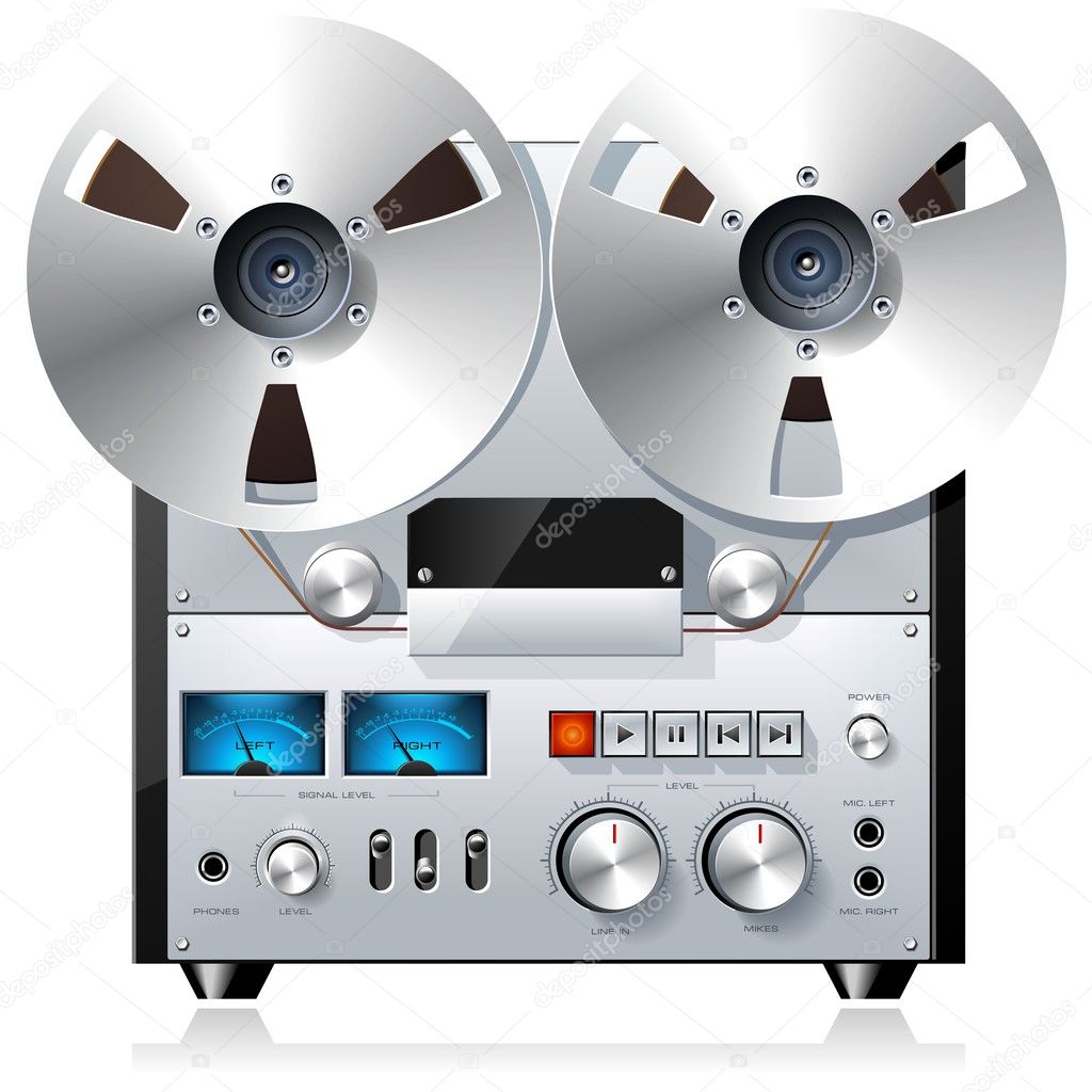 Vintage Music Recorders Reel Tape Audio Stock Vector (Royalty Free