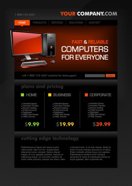 Computer Shop web page template clipart