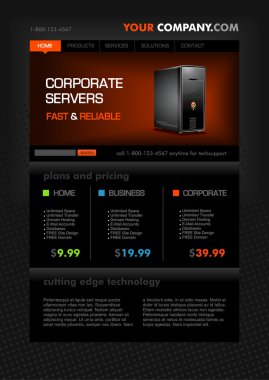 Web Hosting web page template clipart