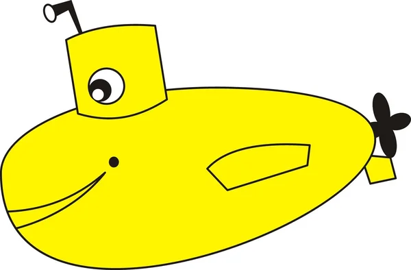 Sarı denizaltı — Stok Vektör