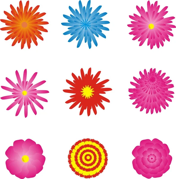 stock vector Set of decorative flowers