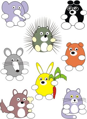 Cartoon animals set clipart