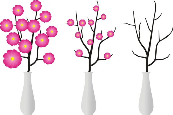 支店と花瓶の花 — ストックベクタ