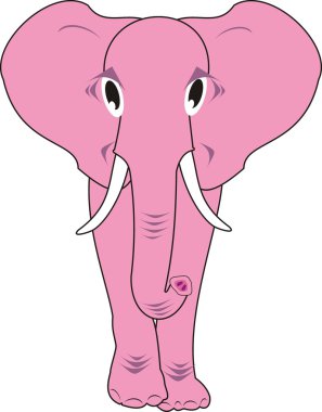 Pink elephant isolated clipart
