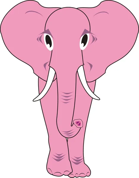 Pink elephant isolated — Stock Vector