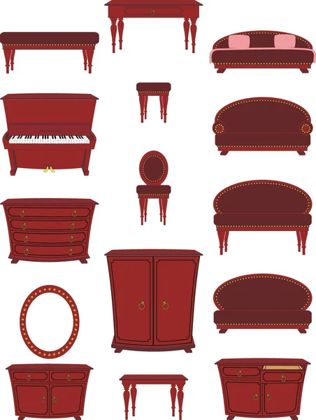 Набір мультяшних меблів — стоковий вектор