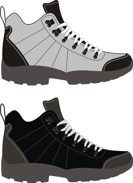 Chaussures de sport - bottes de trekking — Image vectorielle