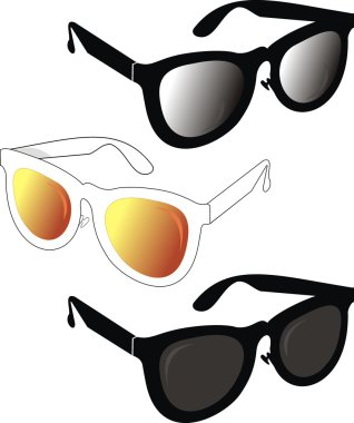 Fashionable sunglasses on 2010 yaer clipart