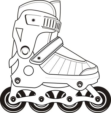 Extreme Sports Roller Skates - contour clipart