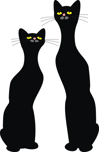 Дві чорні кішки. Любов . — стоковий вектор