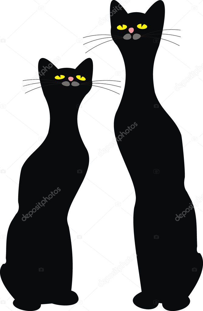Two black cats. Love.