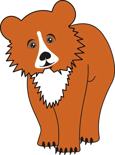 Cartoon young bear (grizzly) — Stock Vector