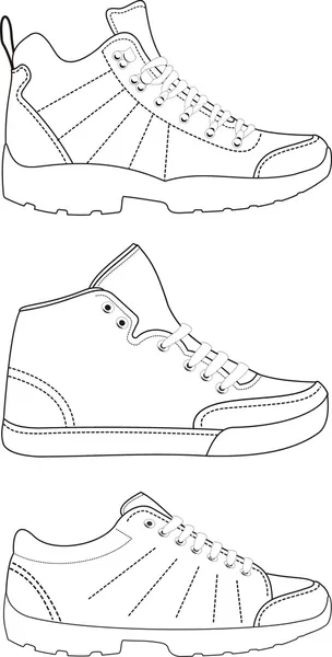 Контуры спортивной обуви — стоковый вектор