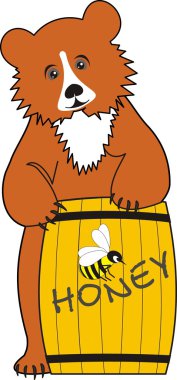 Baby Bear (Grizzly) with Honey clipart