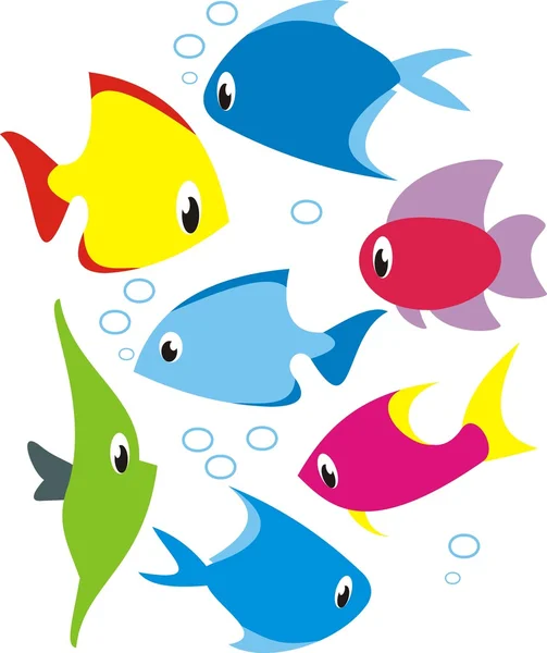 Ensemble de poissons de récif . — Image vectorielle