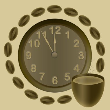 Clock and caffee clipart