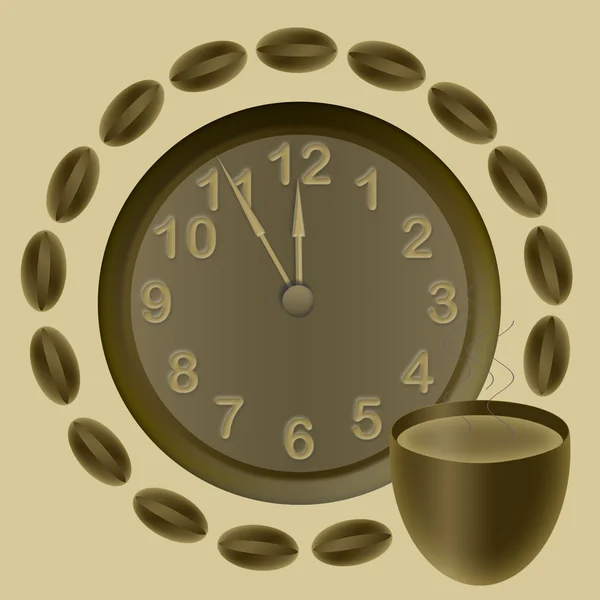 Zegar i caffee — Zdjęcie stockowe