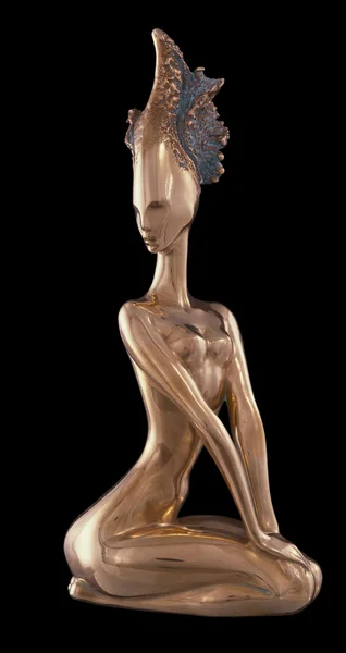 Dívka měsíce. bronzová 12 × 6 × 30 cm. — Stock fotografie