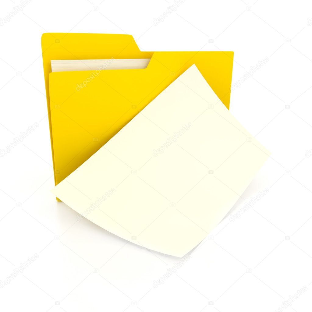 Folder over white background