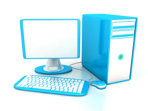 Computer over white background — Stock Photo, Image