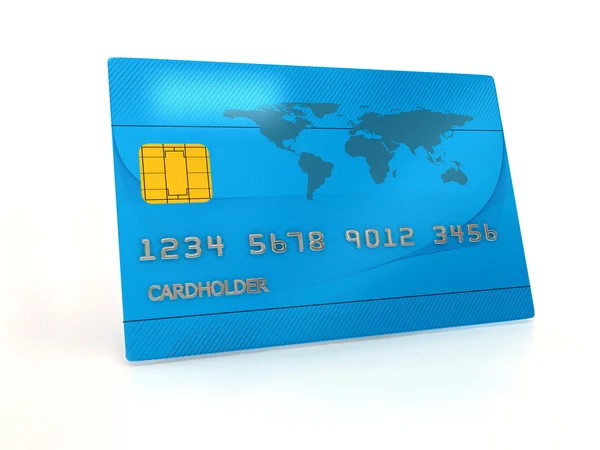 Beyaz arkaplan üzerinden kredi kartı — Stok fotoğraf