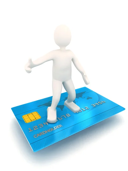 3d persona en la tarjeta de crédito —  Fotos de Stock