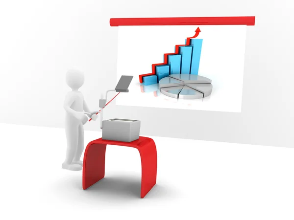 3d concept with chart — Stock Photo, Image