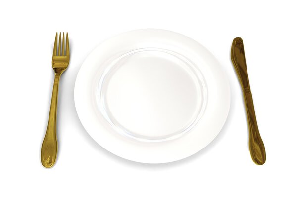 Plate over white
