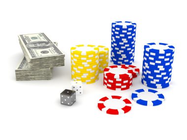 Casino Roulette's chips clipart