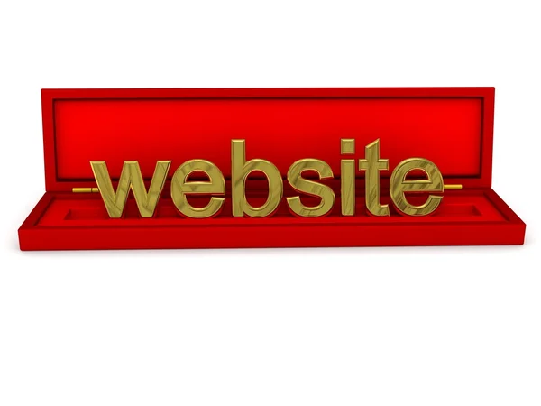 Dárková krabička s slovo "webové stránky" — Stock fotografie