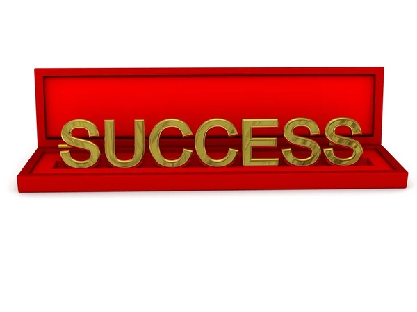 Caja de regalo con palabra "éxito " — Foto de Stock