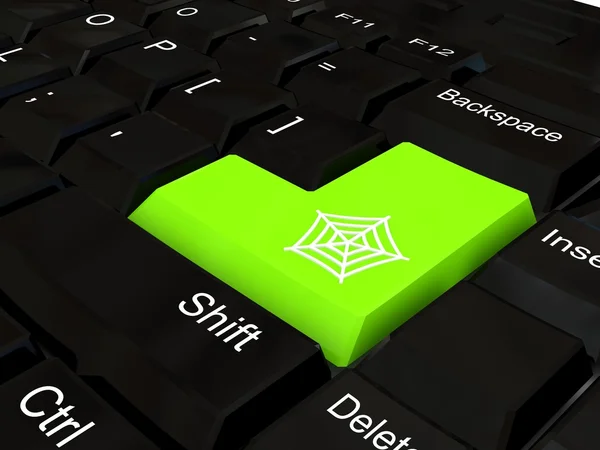 Toets op het toetsenbord - groen. — Stockfoto