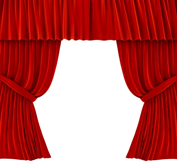 stock image Red curtains over white