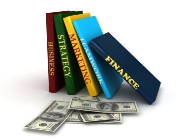 Business book with money clipart