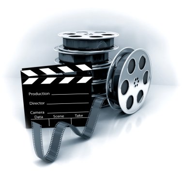 Film Slate with Movie Film Reel clipart