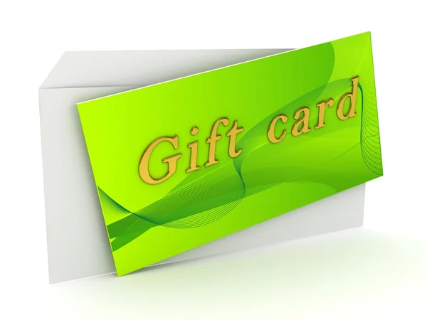 Cartão de presente sobre fundo branco — Fotografia de Stock