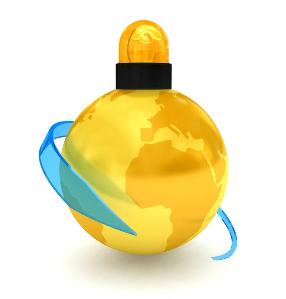 Stock image Globe over white background