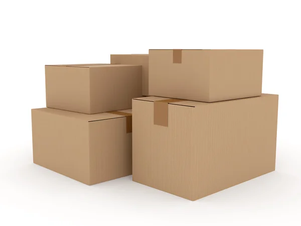 Cardboard package over white — Stock Photo, Image