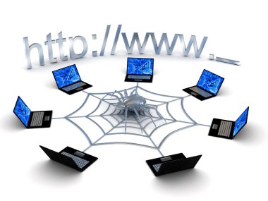 Web concept over white background clipart