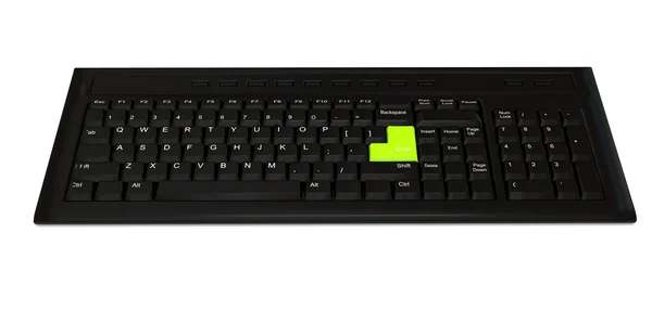 Počítačová klávesnice nad bílým pozadím — Stock fotografie