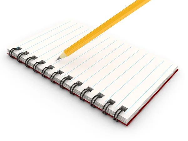Notebook over white background — Stock Photo, Image