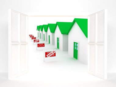 Group of houses on sale clipart