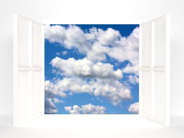 Open doors and sky clipart