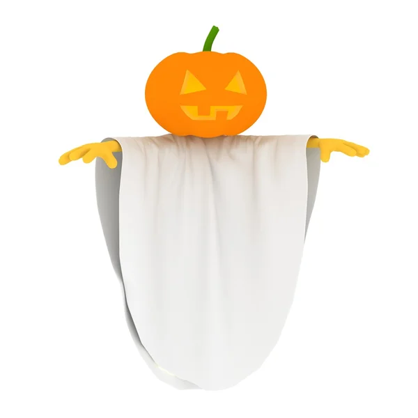 Halloween je oranžová dýně přes bílý — Stock fotografie
