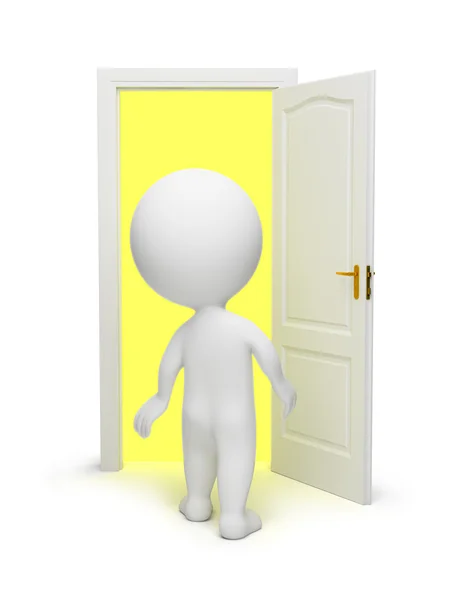 3d small - open door — Stock Photo, Image