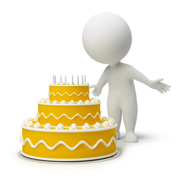 3D маленький торт на день народження — стокове фото