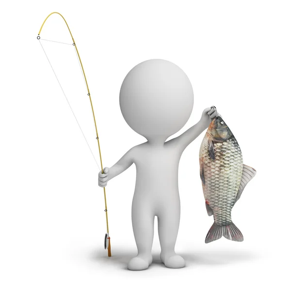 stock image 3d small - fisherman