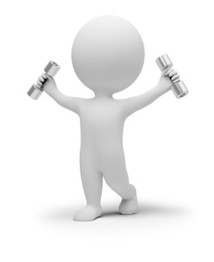 3d small exercises with dumbbells clipart
