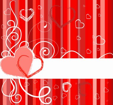 Valentines Day banner with hearts clipart