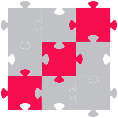 Multi-coloured puzzles clipart